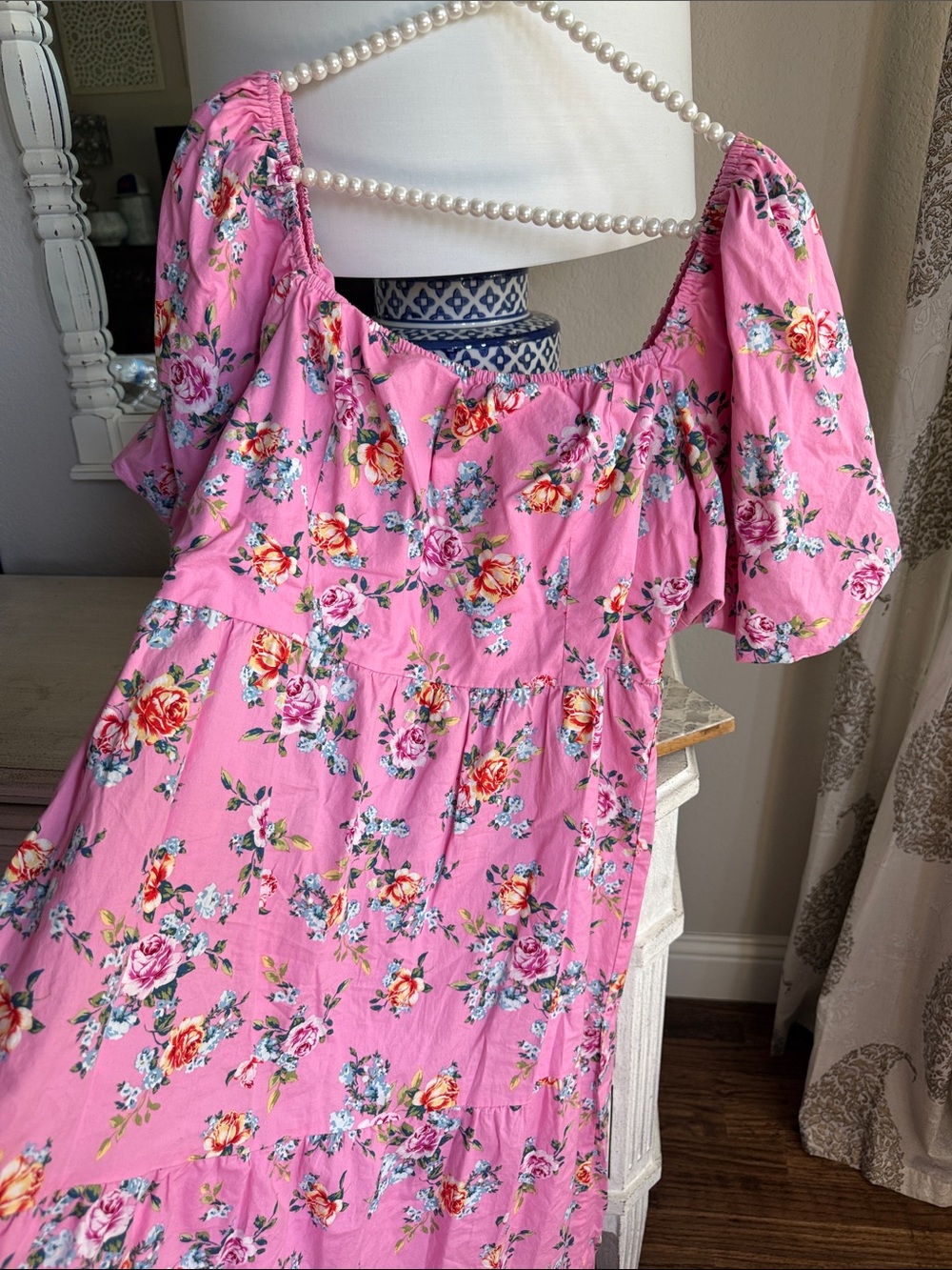 Buddy Love Pink Floral Puff-Sleeve Maxi Dress - Picture 5 of 9